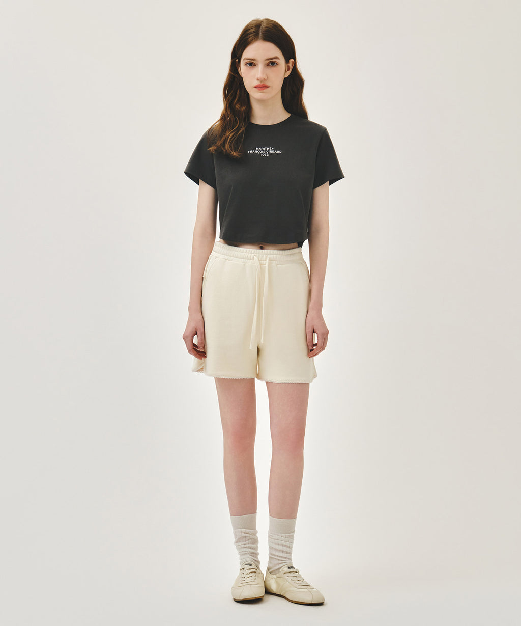 Marithe & Francois Girbaud - Silver Lettering Crop Tee (Charcoal) product image 5 | TRAB K-Fashion Australia