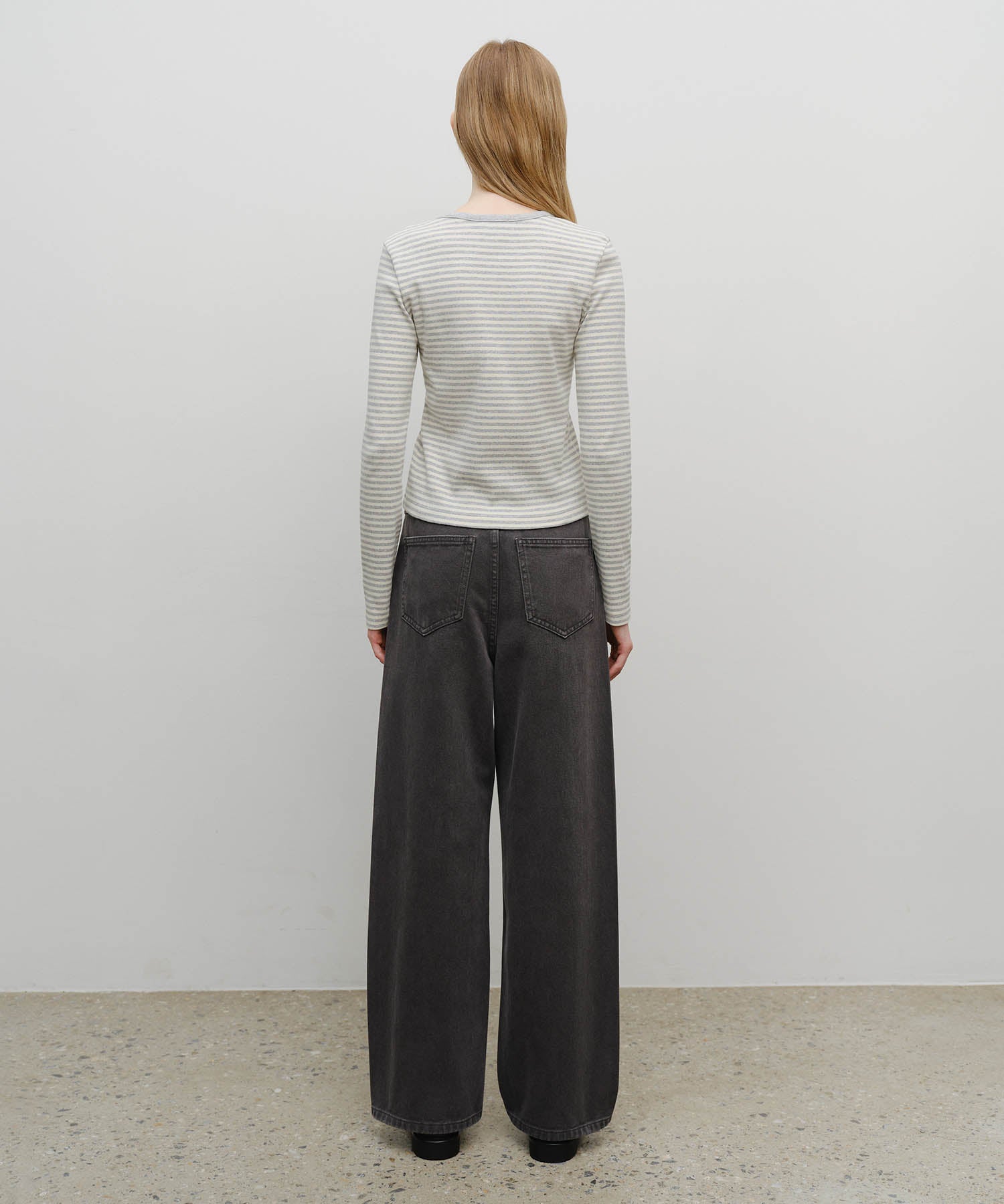 Marithe & Francois Girbaud - Paneled Denim Pants (Dark Gray) product image 5 | TRAB K-Fashion Australia