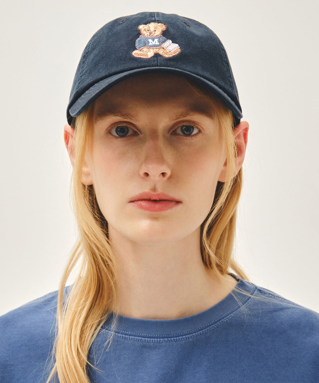 Marithe & Francois Girbaud - Reading Club Doodle Bear Cap (Navy) product image 5 | TRAB K-Fashion Australia