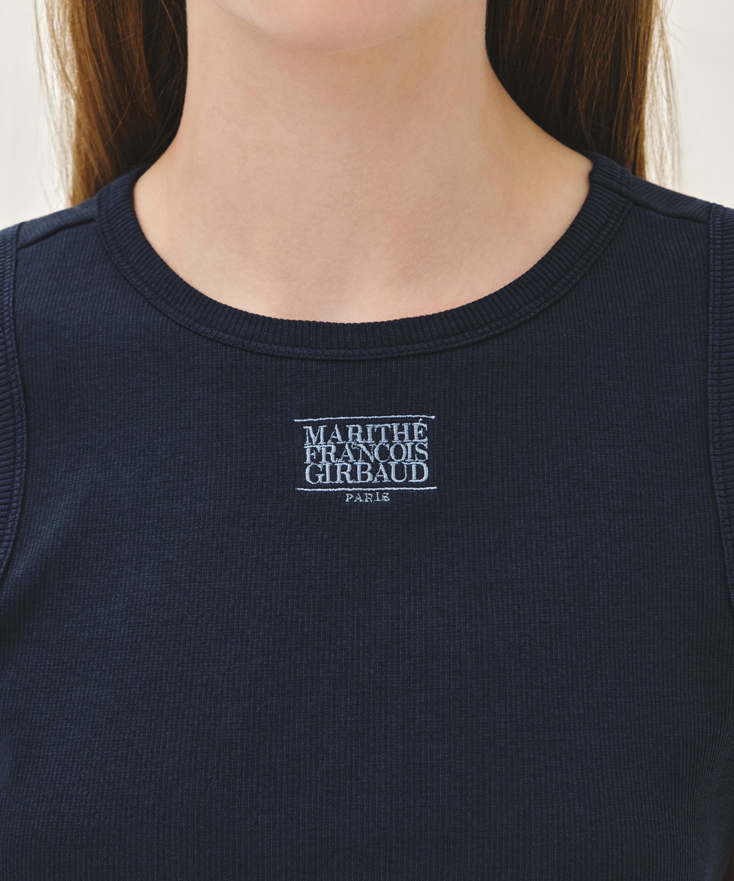 Marithe & Francois Girbaud - Small Classic Logo One Shoulder Layered Tee (Sky Blue) product image 5 | TRAB K-Fashion Australia