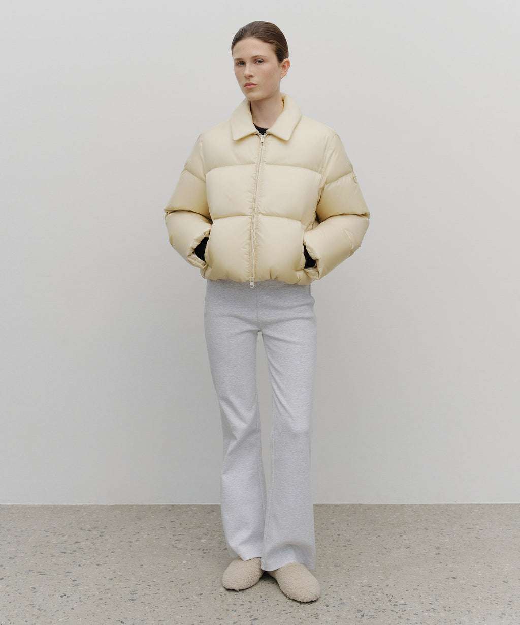 Marithe & Francois Girbaud - Collar Crop Down Jacket (Light Beige) product image 8 | TRAB K-Fashion Australia