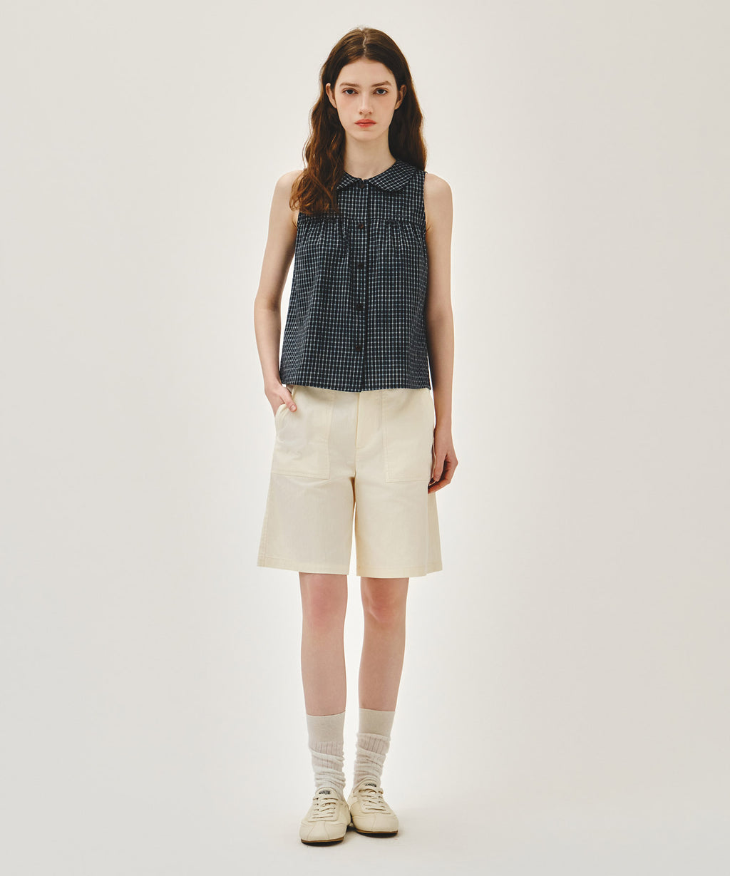Marithe & Francois Girbaud - Round Collar Sleeveless Blouse (Charcoal) product image 5 | TRAB K-Fashion Australia