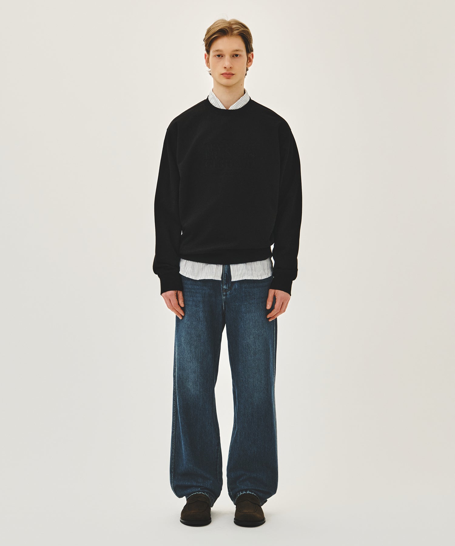 Marithe & Francois Girbaud - Classic Logo Embroidery Sweatshirt (Black Black) product image 5 | TRAB K-Fashion Australia