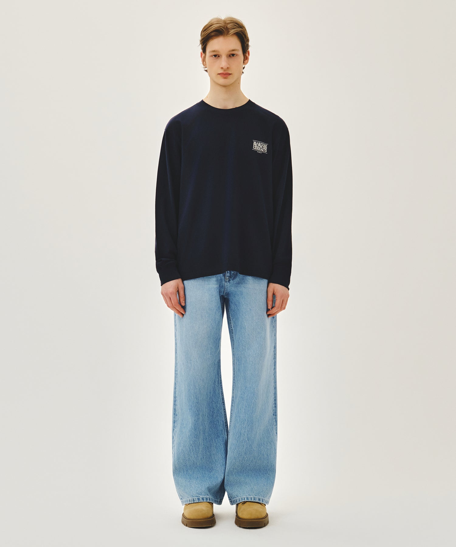 Marithe & Francois Girbaud - Back Classic Logo Long Sleeve Tee (Navy) product image 5 | TRAB K-Fashion Australia