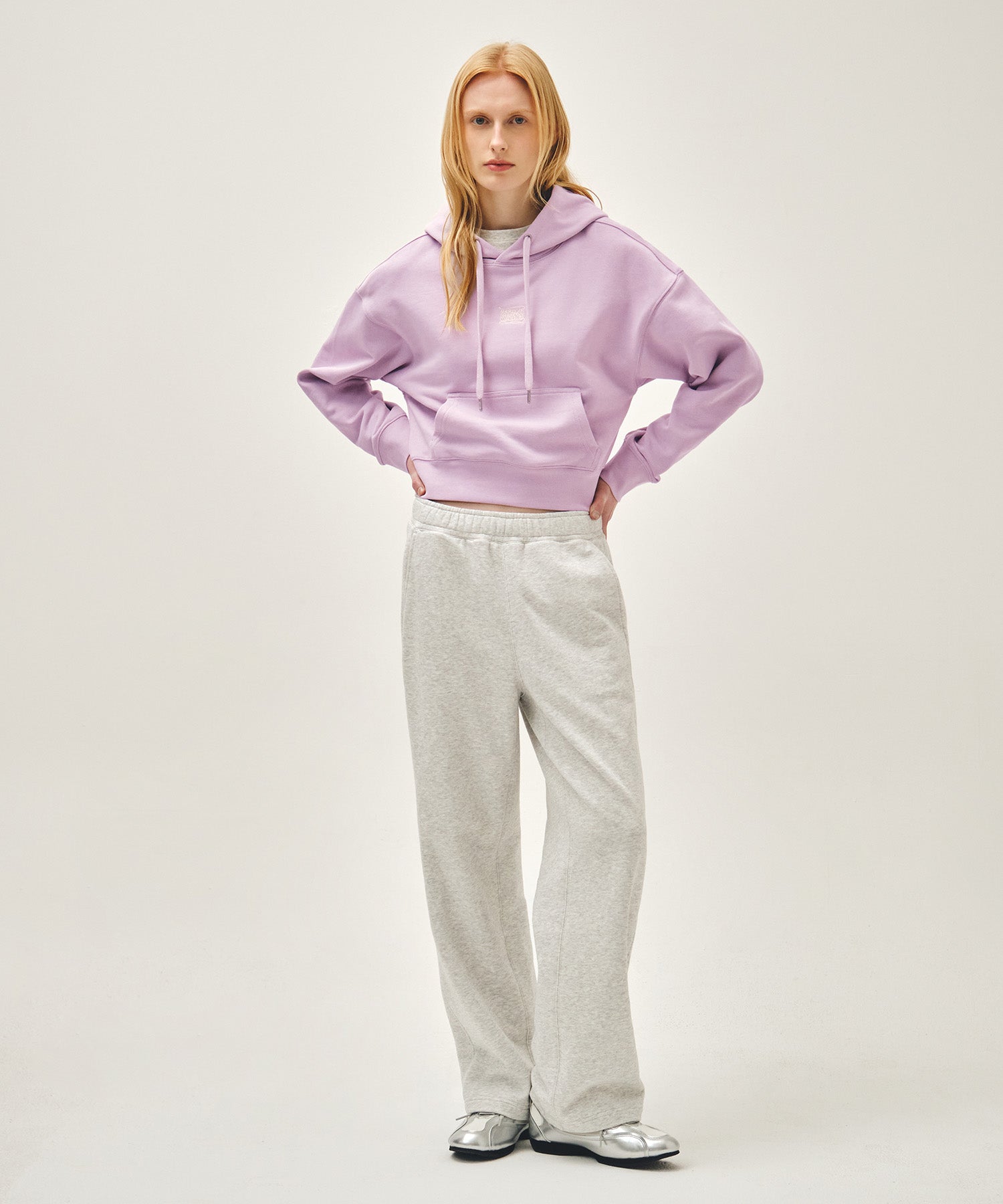 Marithe & Francois Girbaud - Drawing Classic Logo Crop Hoodie (Lavender) product image 5 | TRAB K-Fashion Australia