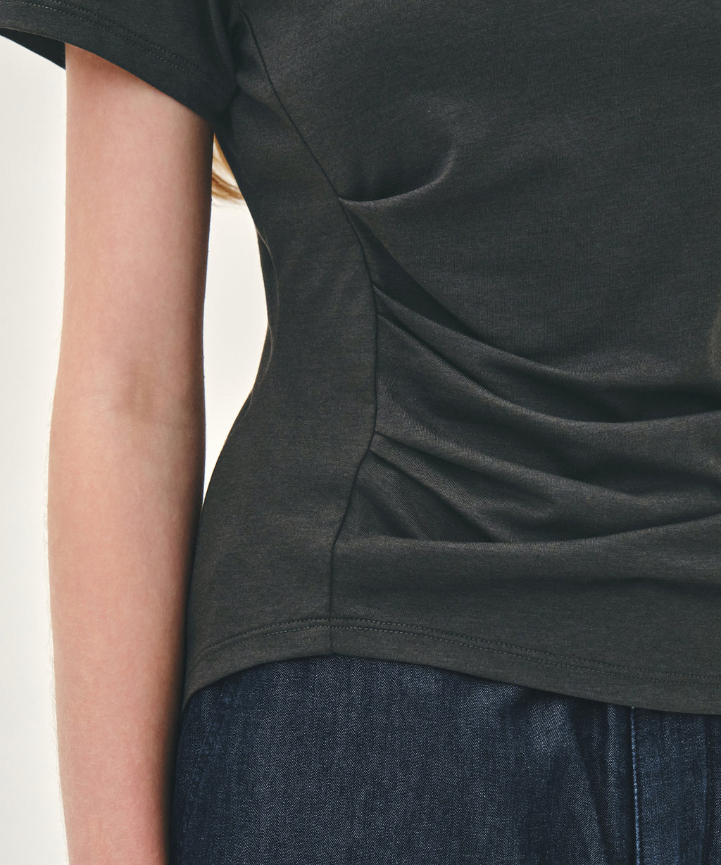 Marithe & Francois Girbaud - Waist Shirring Tee (Charcoal) product image 5 | TRAB K-Fashion Australia
