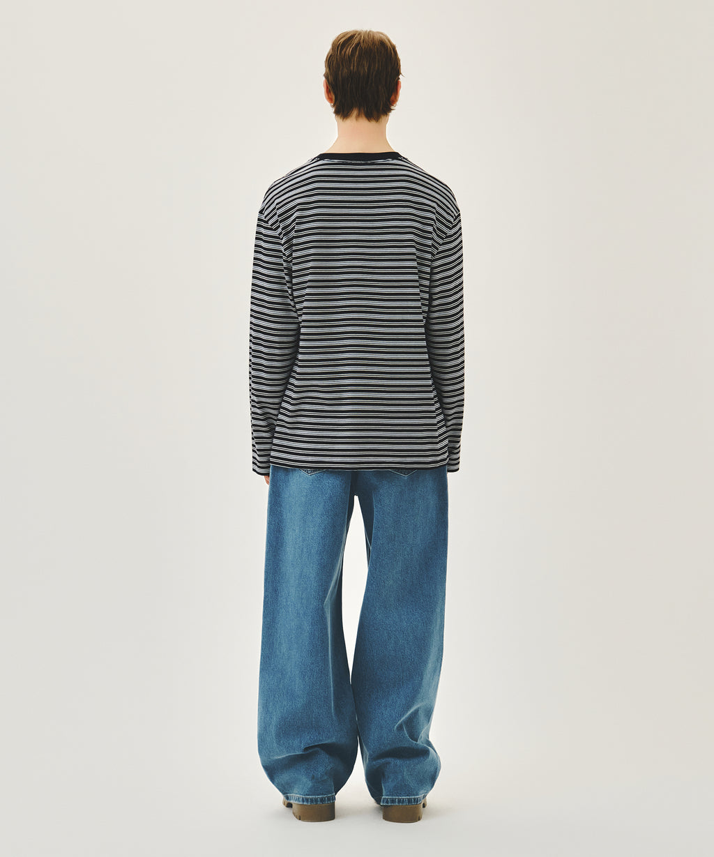 Marithe & Francois Girbaud - New M Low-waist Tuck Wide Denim Pants (Blue) product image 5 | TRAB K-Fashion Australia