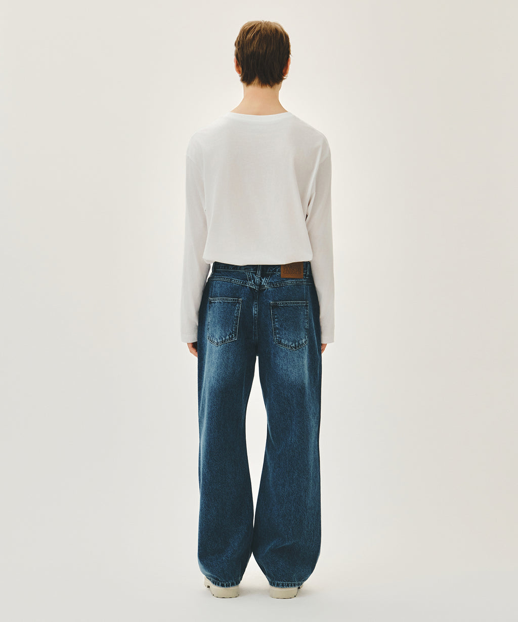 Marithe & Francois Girbaud - Relaxed Fit Boots-cut Denim Pants (Blue) product image 5 | TRAB K-Fashion Australia