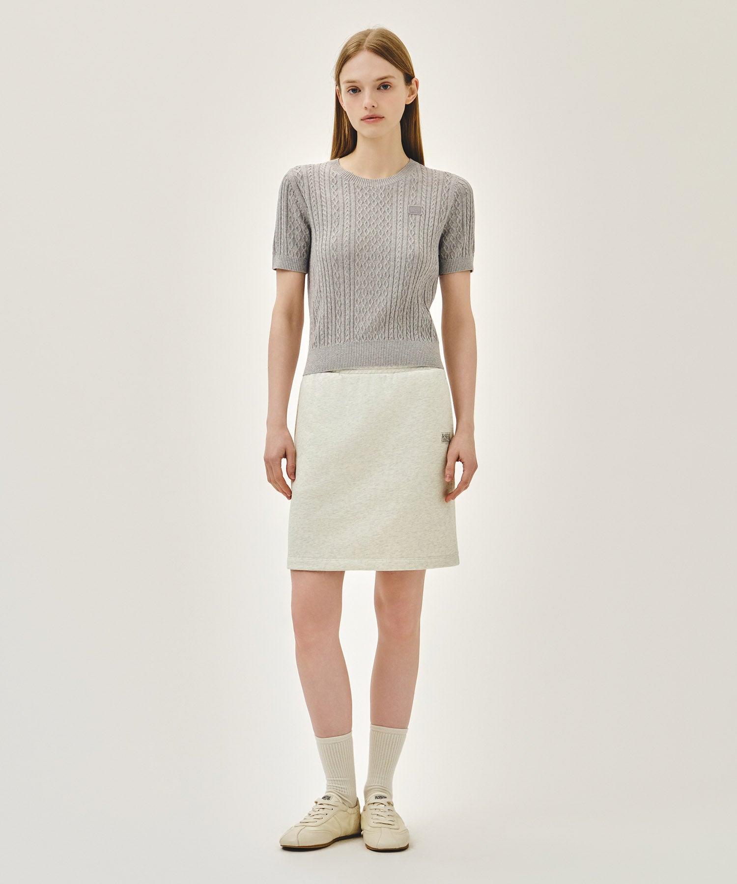 Marithe & Francois Girbaud - Cable Half Knit Pullover (Light Heather Gray) product image 5 | TRAB K-Fashion Australia