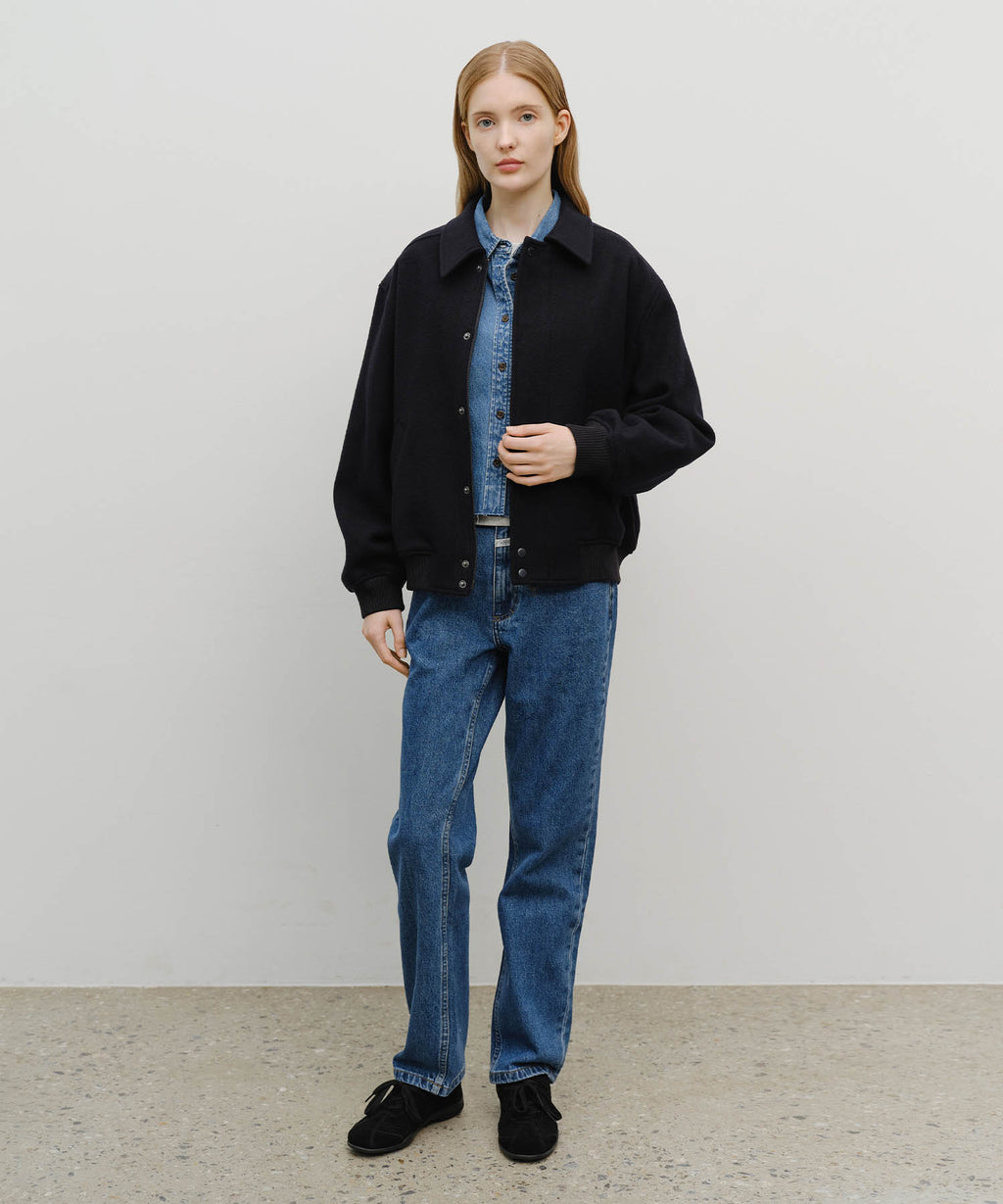 Marithe & Francois Girbaud - Wool Collar Varsity Jacket (Navy) product image 5 | TRAB K-Fashion Australia