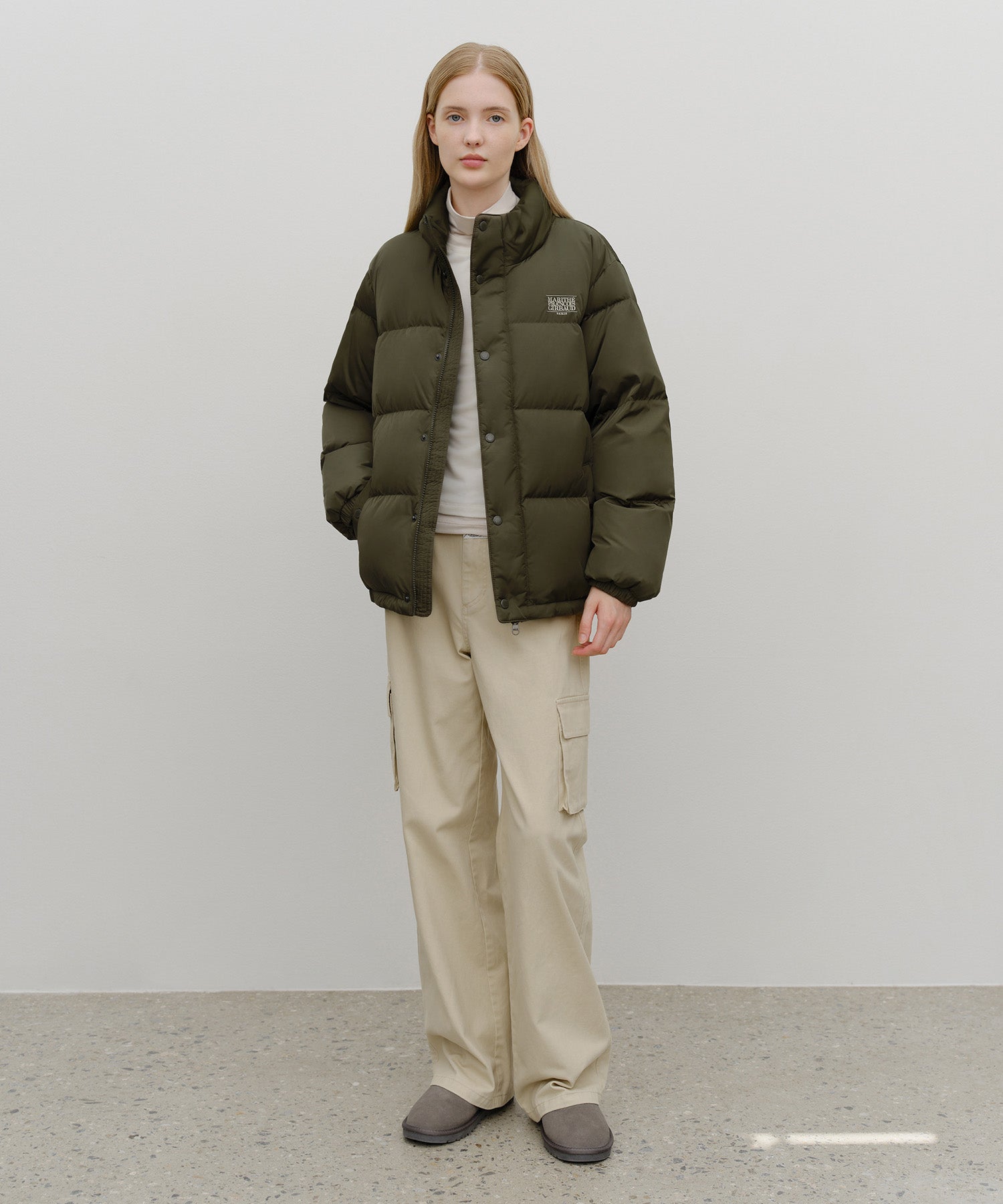 Marithe & Francois Girbaud - Classic Logo Down Jacket (Khaki) product image 9 | TRAB K-Fashion Australia