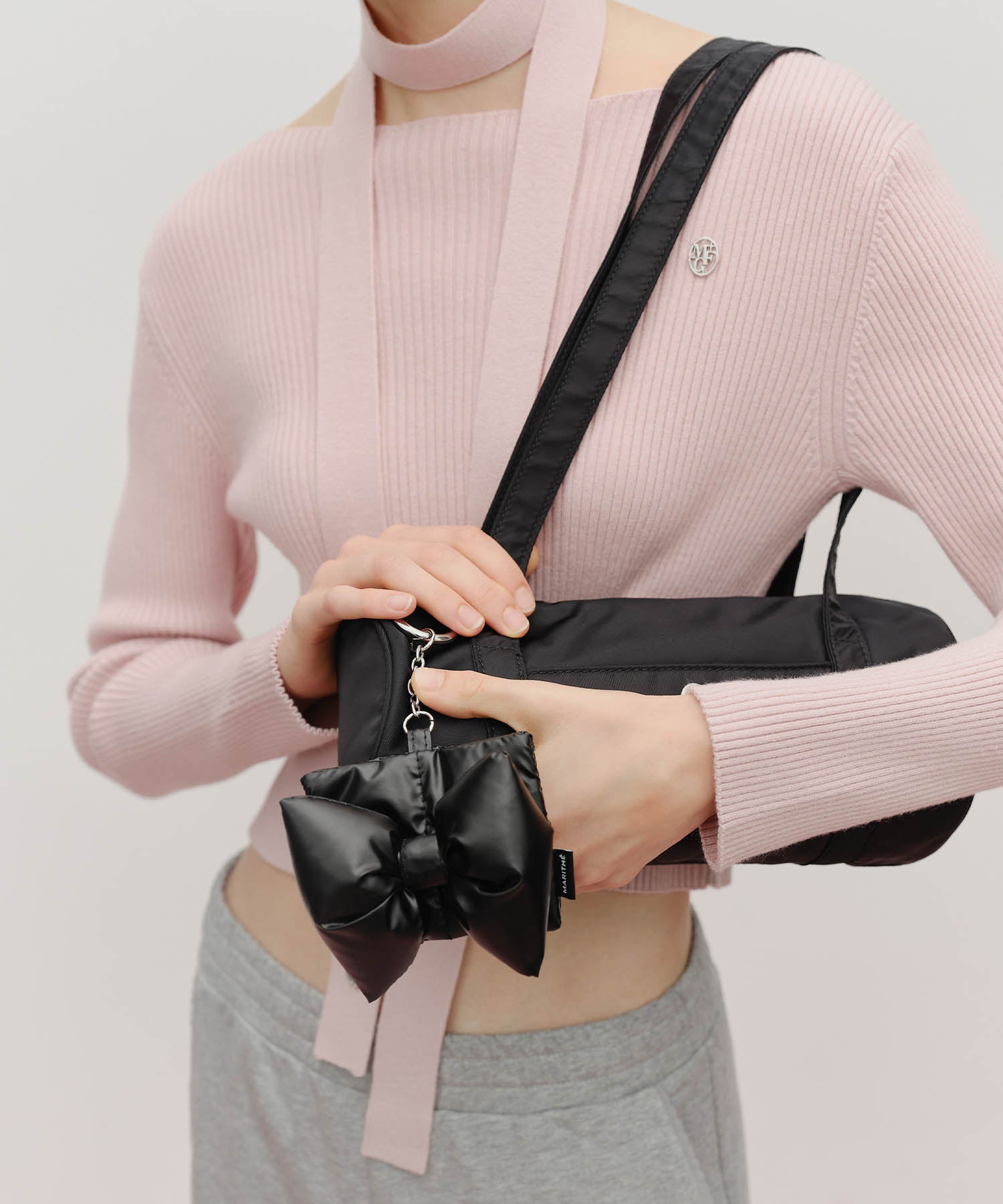 Marithe & Francois Girbaud - Padding Ribbon Pouch Keyring (Black) product image 5 | TRAB K-Fashion Australia