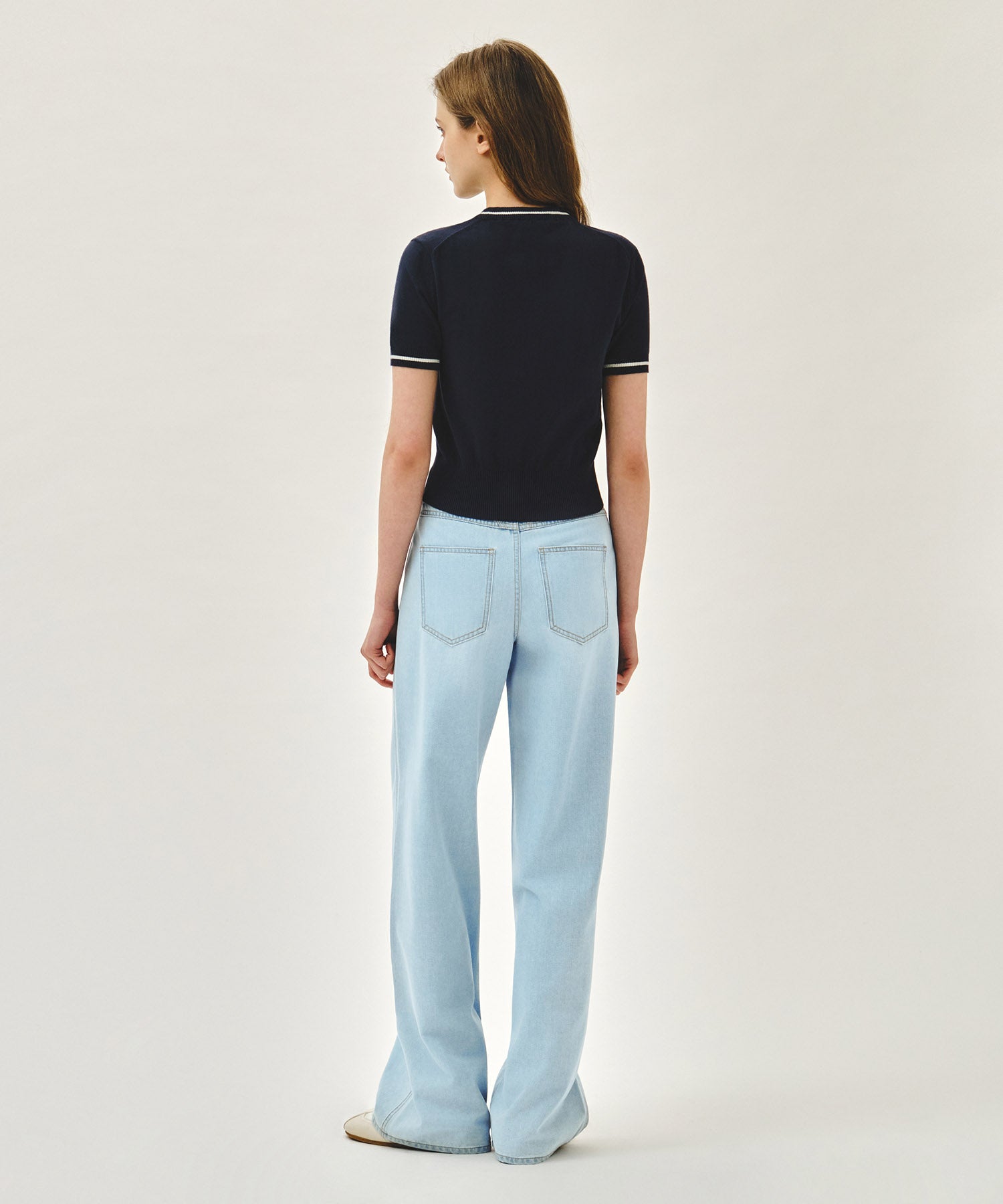 Marithe & Francois Girbaud - Summer Semi Wide Denim Pants (Light Blue) product image 8 | TRAB K-Fashion Australia