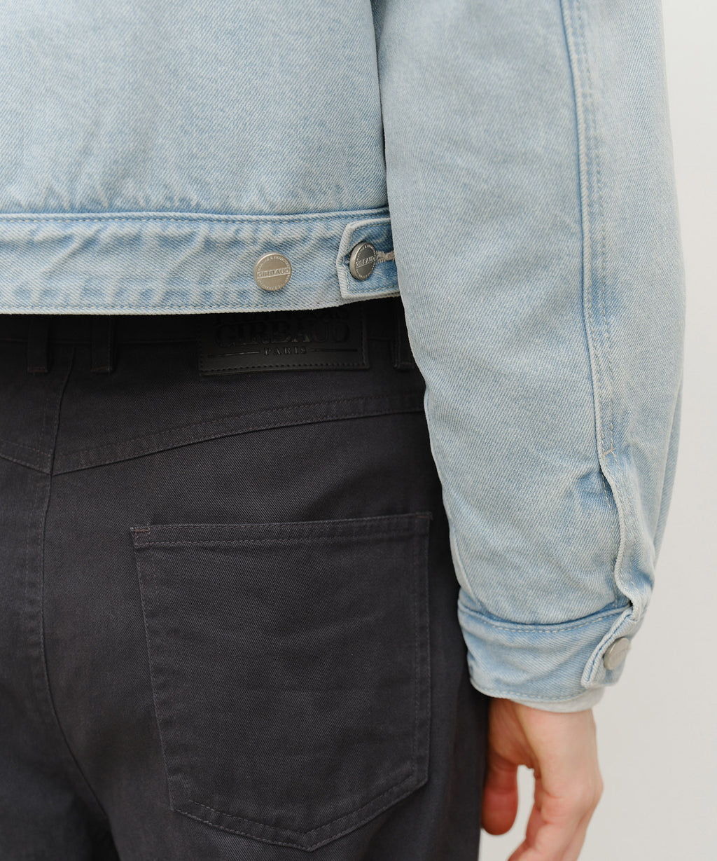 Marithe & Francois Girbaud - Crop Shearling Denim Jacket (Light Blue) product image 5 | TRAB K-Fashion Australia