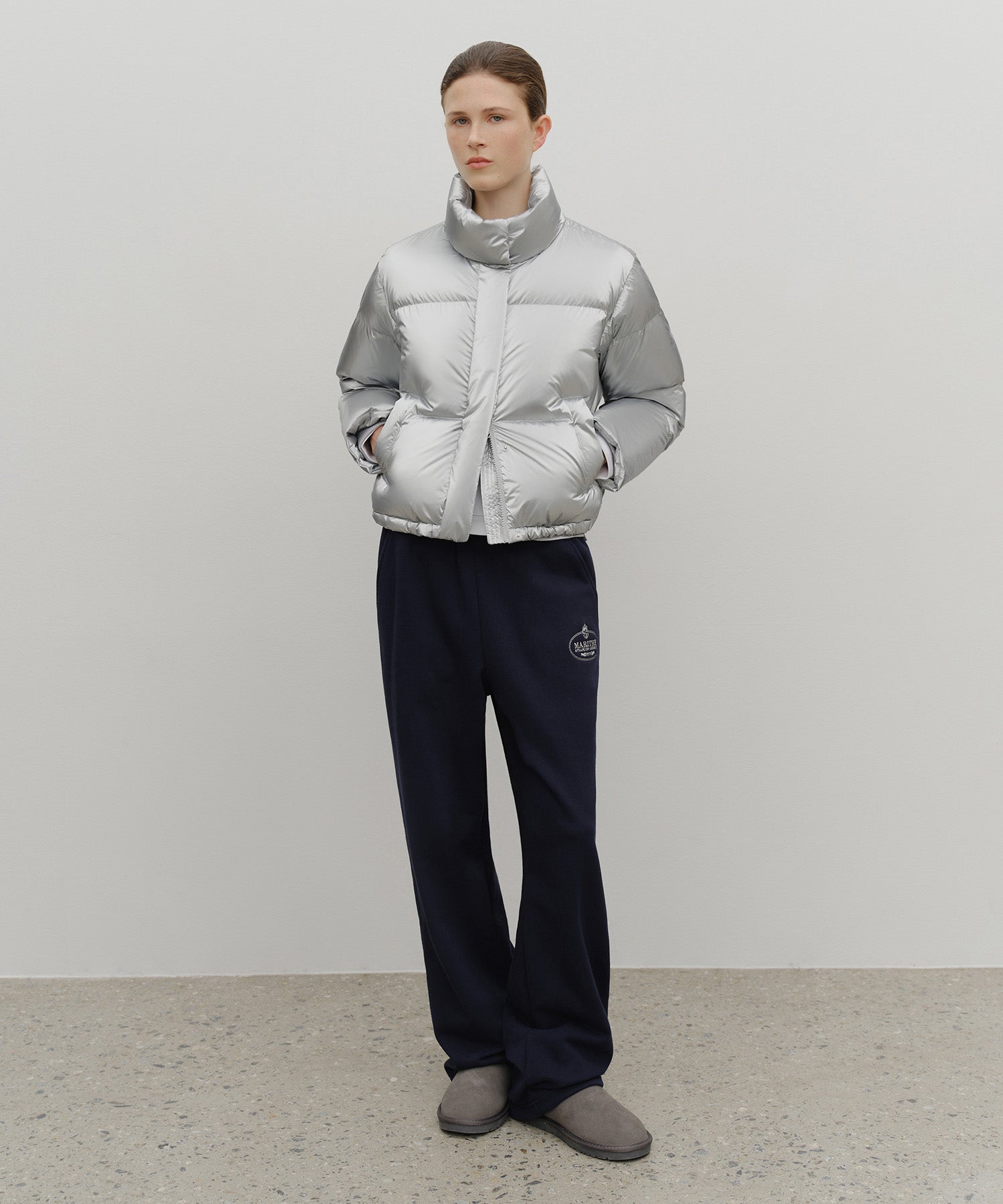 Marithe & Francois Girbaud - Glossy Crop Down Jacket (Silver) product image 5 | TRAB K-Fashion Australia