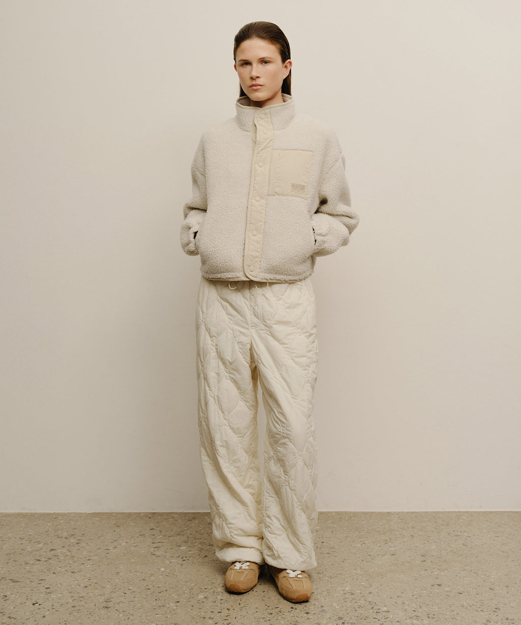 Marithe & Francois Girbaud - Marithe Sport W Fleece Crop Jacket (Ivory) product image 5 | TRAB K-Fashion Australia