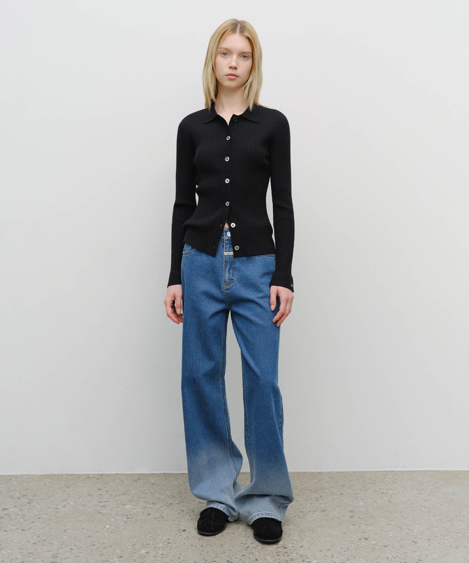 Marithe & Francois Girbaud - Slim Fit Collar Cardigan (Black) product image 5 | TRAB K-Fashion Australia