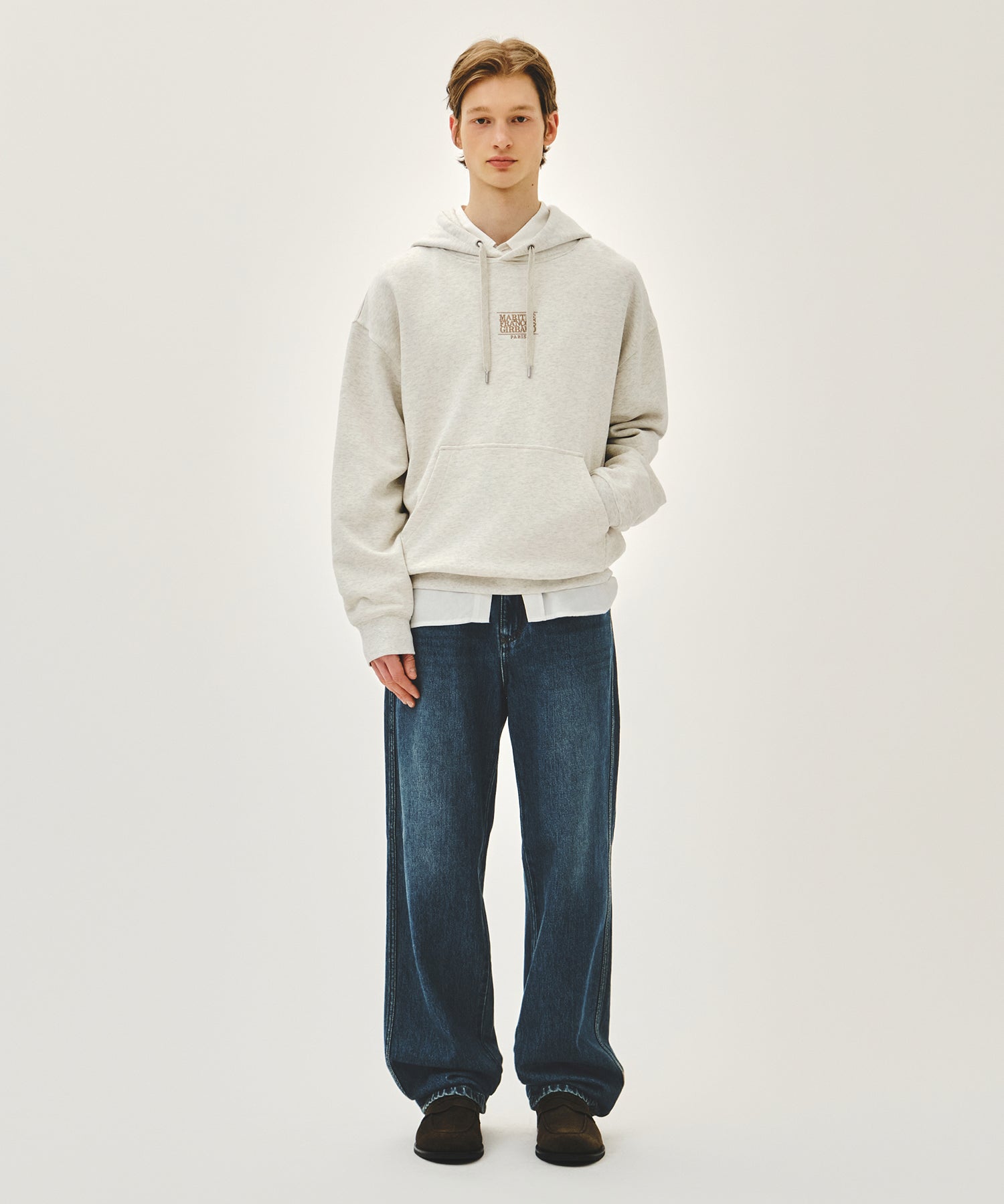 Marithe & Francois Girbaud - Small Classic Logo Hoodie (Oatmeal) product image 5 | TRAB K-Fashion Australia
