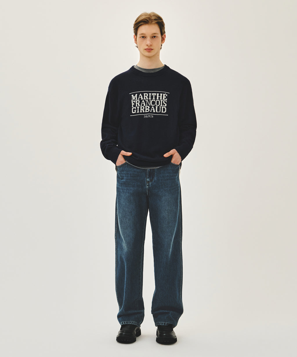 Marithe & Francois Girbaud - Classic Logo Knit Pullover (Navy) product image 5 | TRAB K-Fashion Australia