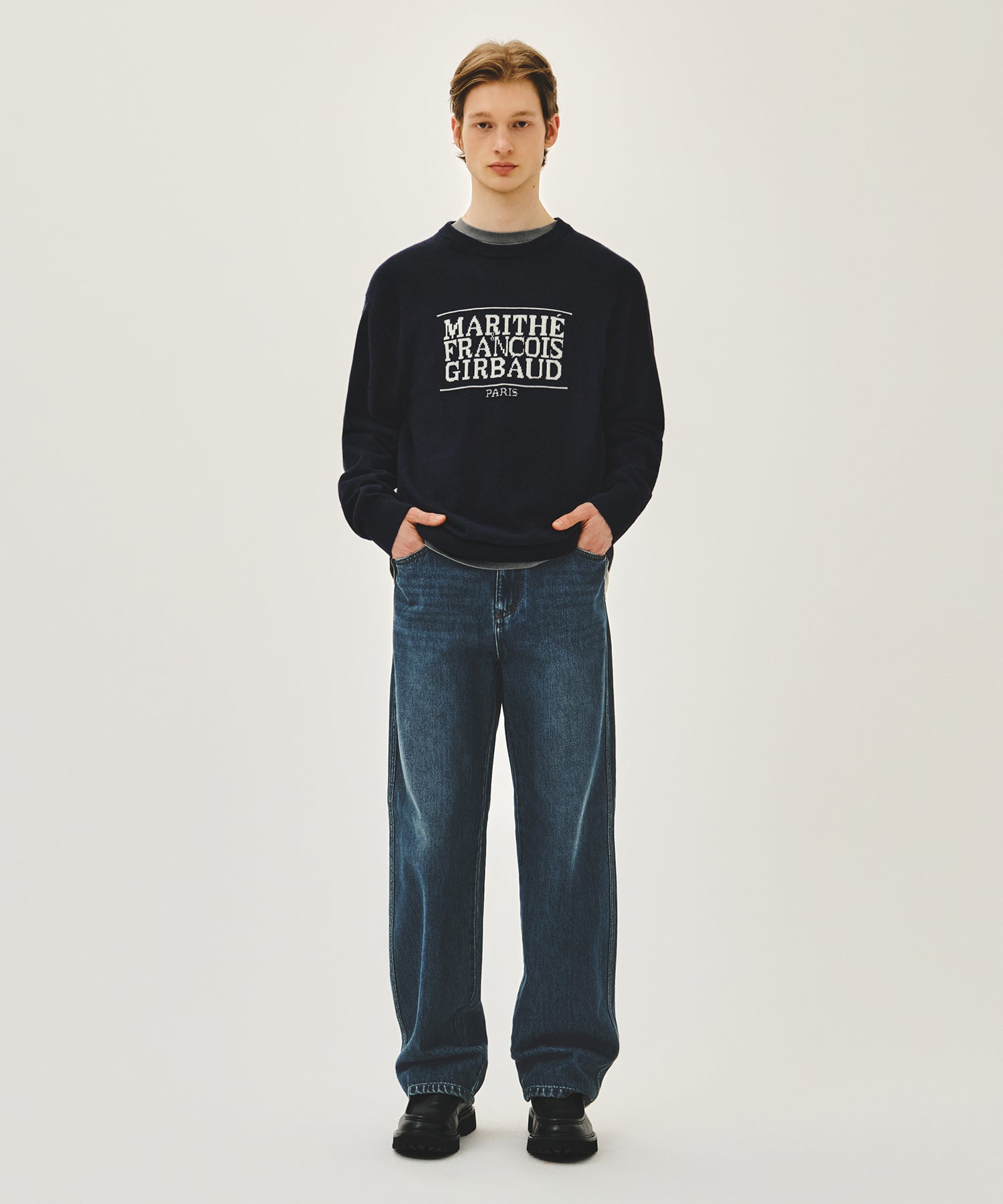 Marithe & Francois Girbaud - Classic Logo Knit Pullover (Navy) product image 5 | TRAB K-Fashion Australia