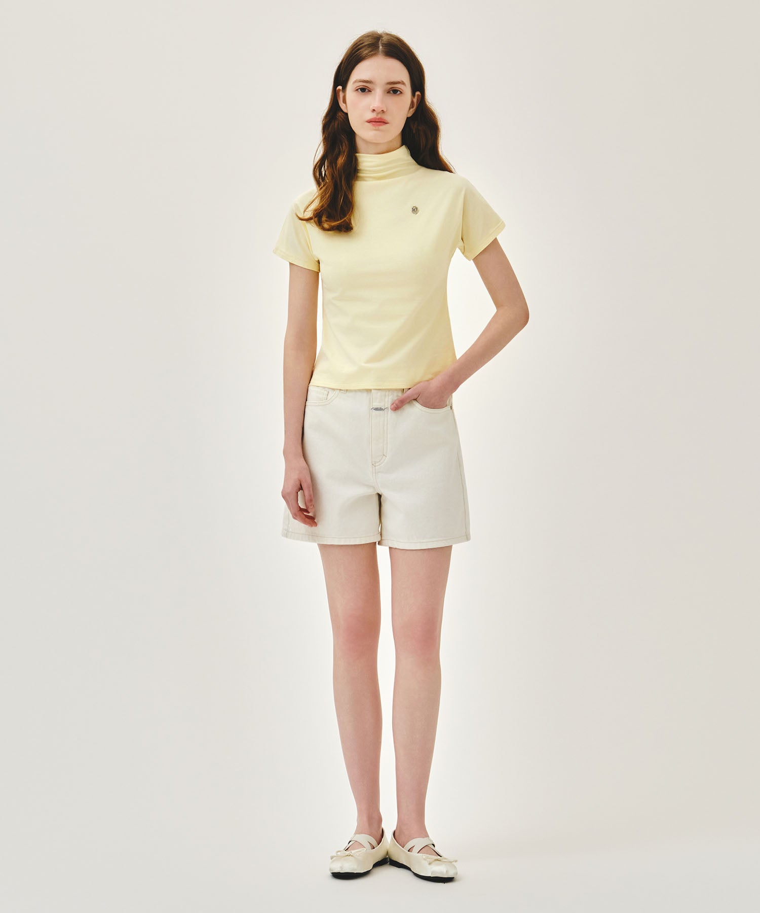 Marithe & Francois Girbaud - Half Neck Tee (Cream) product image 5 | TRAB K-Fashion Australia