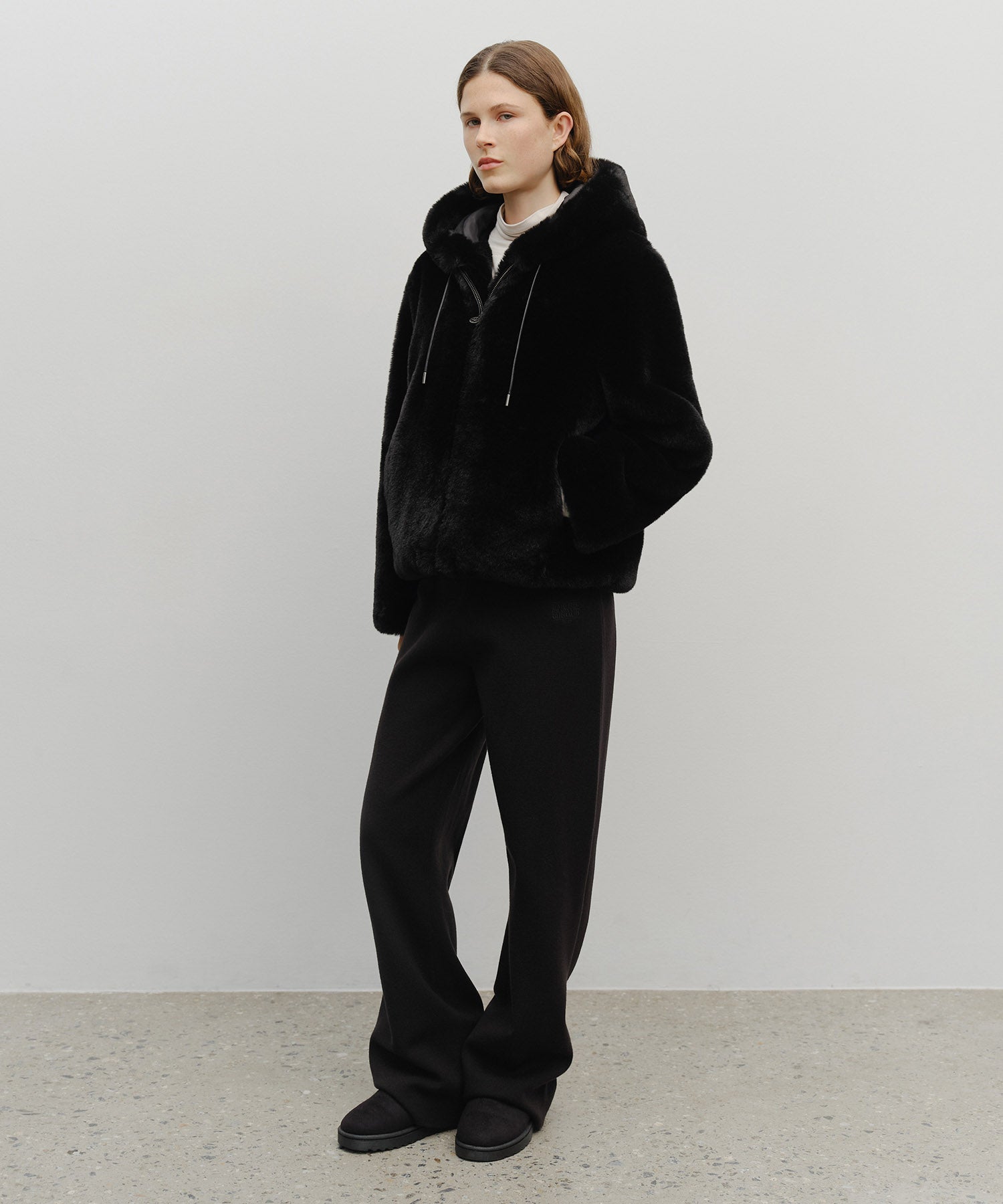 Marithe & Francois Girbaud - Hooded Faux Fur Jacket (Black) product image 5 | TRAB K-Fashion Australia