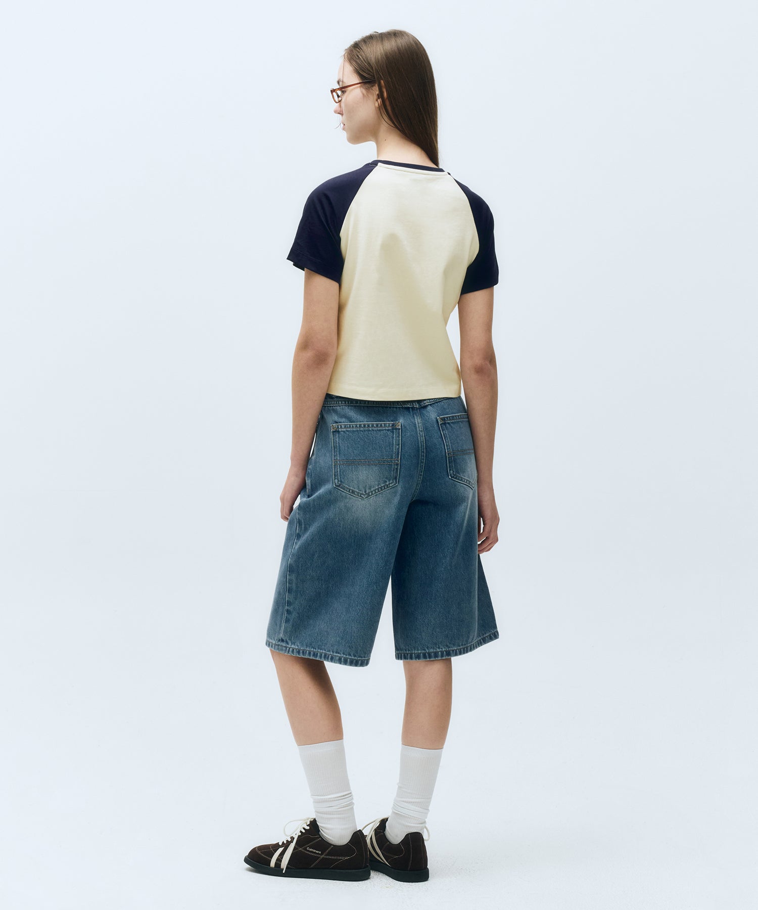 Marithe & Francois Girbaud - Long Bermuda Denim Pants (Light Blue) product image 5 | TRAB K-Fashion Australia
