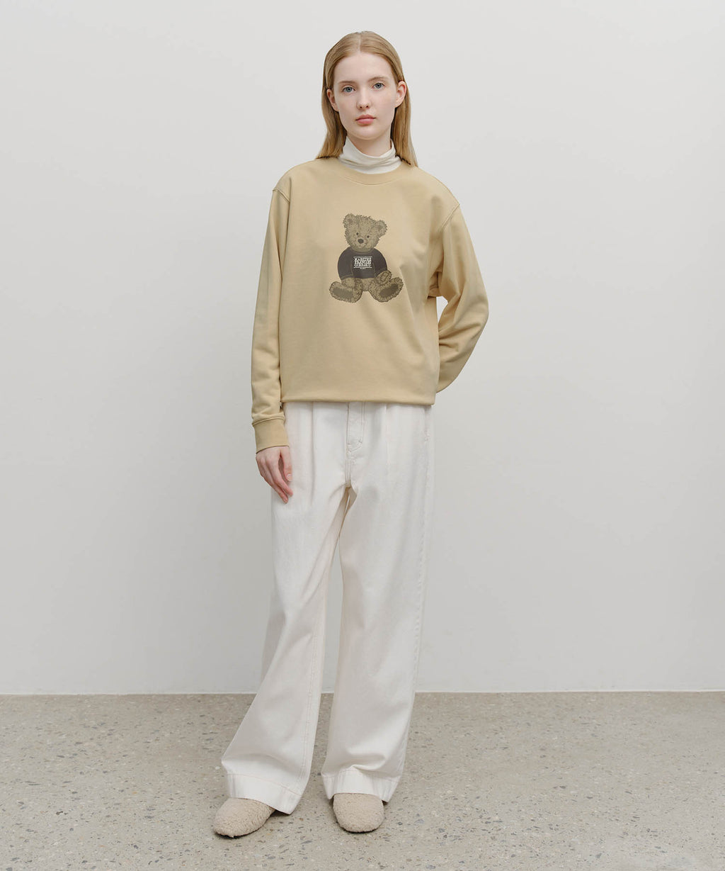 Marithe & Francois Girbaud - Doodle Bear Sweatshirt (Beige) product image 5 | TRAB K-Fashion Australia
