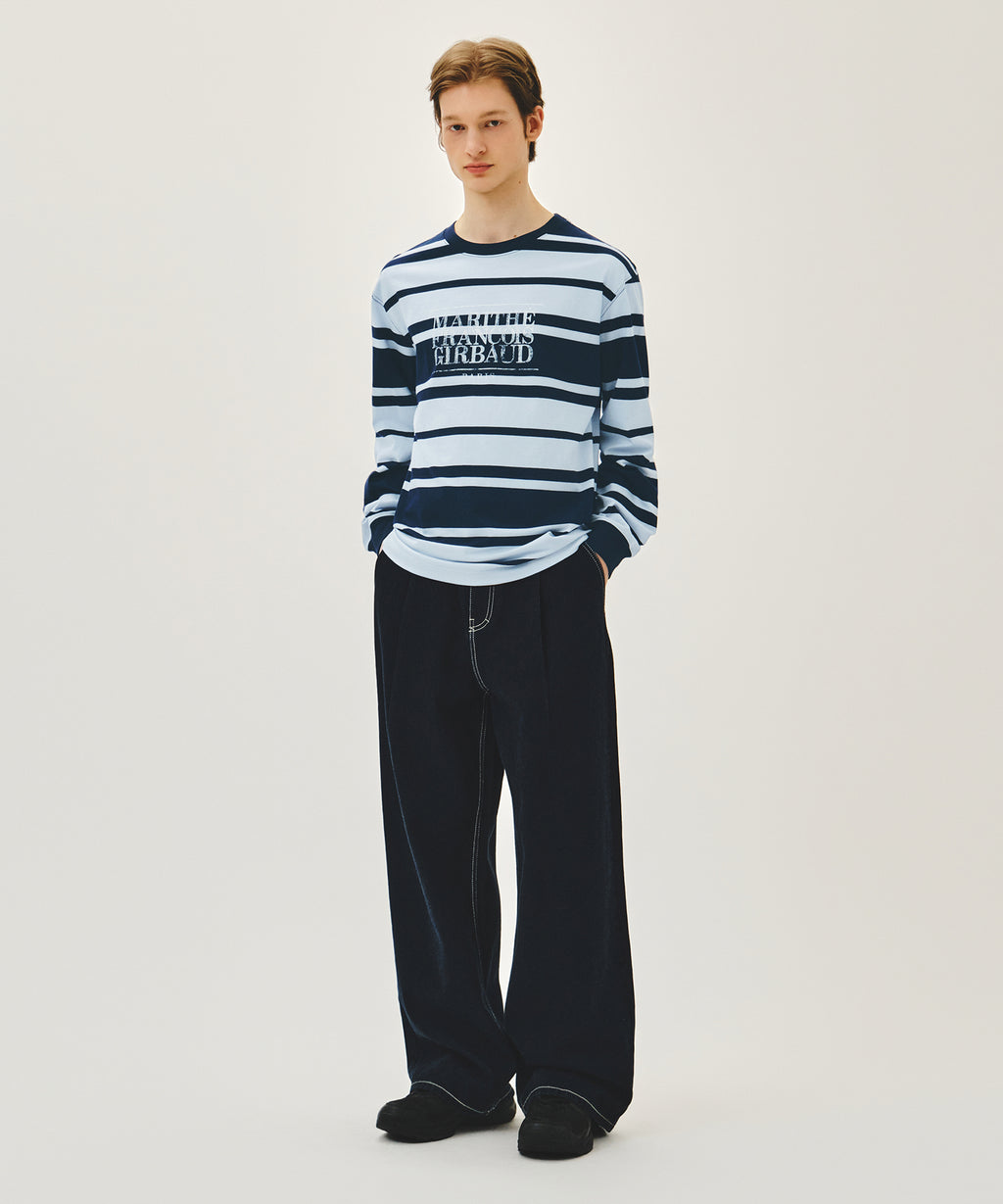 Marithe & Francois Girbaud - Crack Classic Logo Long Sleeve Tee (Stripe) product image 5 | TRAB K-Fashion Australia