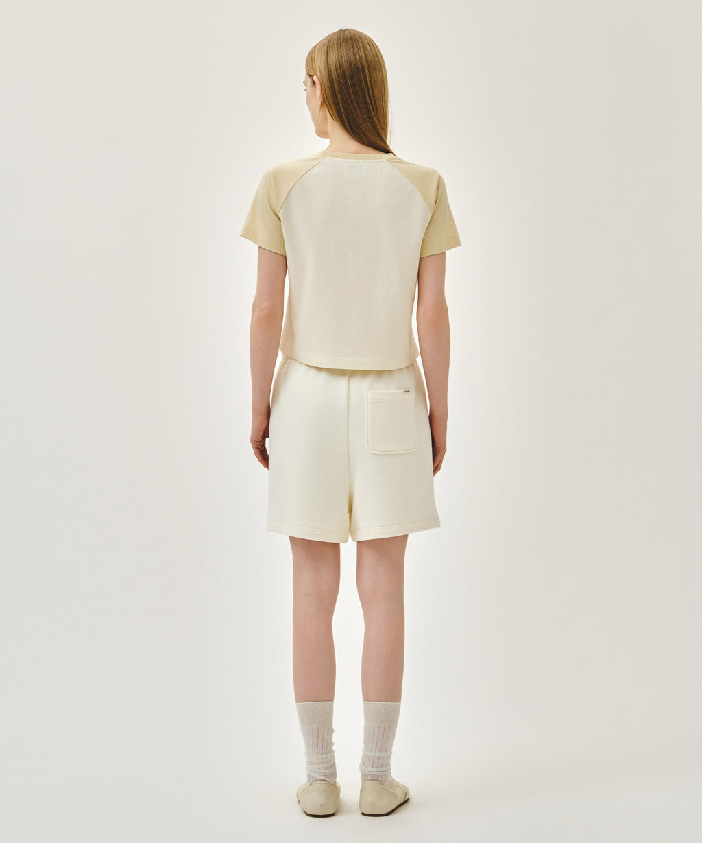 Marithe & Francois Girbaud - Regular Logo Sweat Shorts (Ivory) product image 5 | TRAB K-Fashion Australia