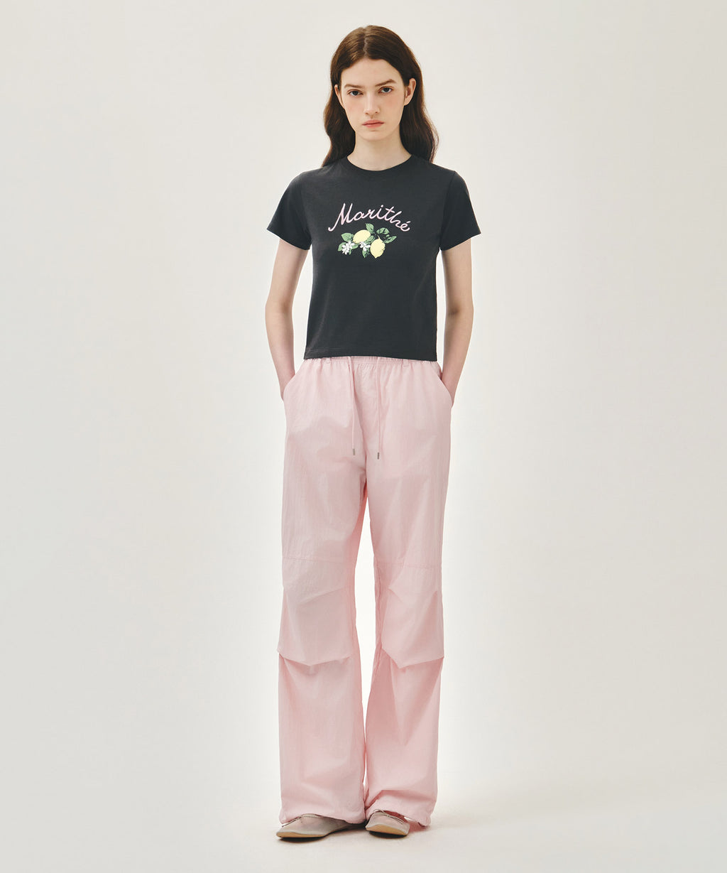 Marithe & Francois Girbaud - [Pre-order – Ships 23 Jun] Lemon Graphic Slim Crop Tee (Charcoal) product image 9 | TRAB K-Fashion Australia