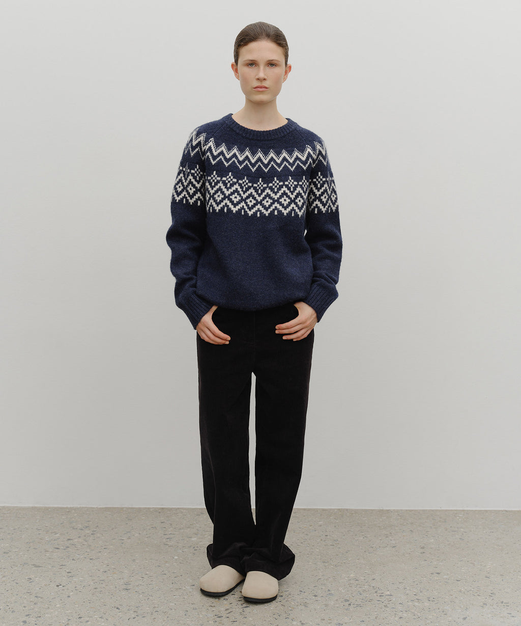 Marithe & Francois Girbaud - Fairisle Crew Neck Knit Pullover (Navy) product image 7 | TRAB K-Fashion Australia