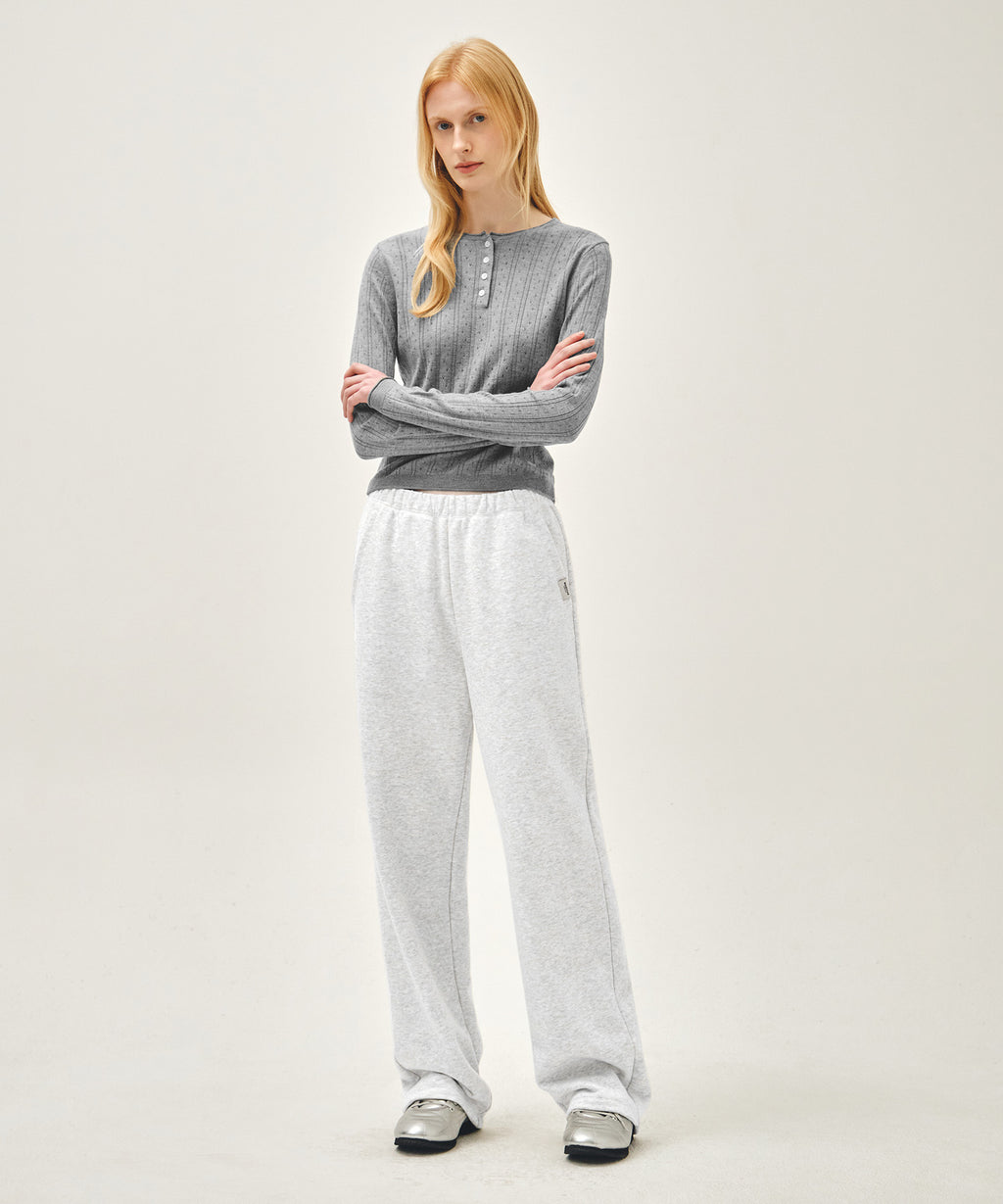 Marithe & Francois Girbaud - Crochet Half Button Knit (Melange Gray) product image 5 | TRAB K-Fashion Australia