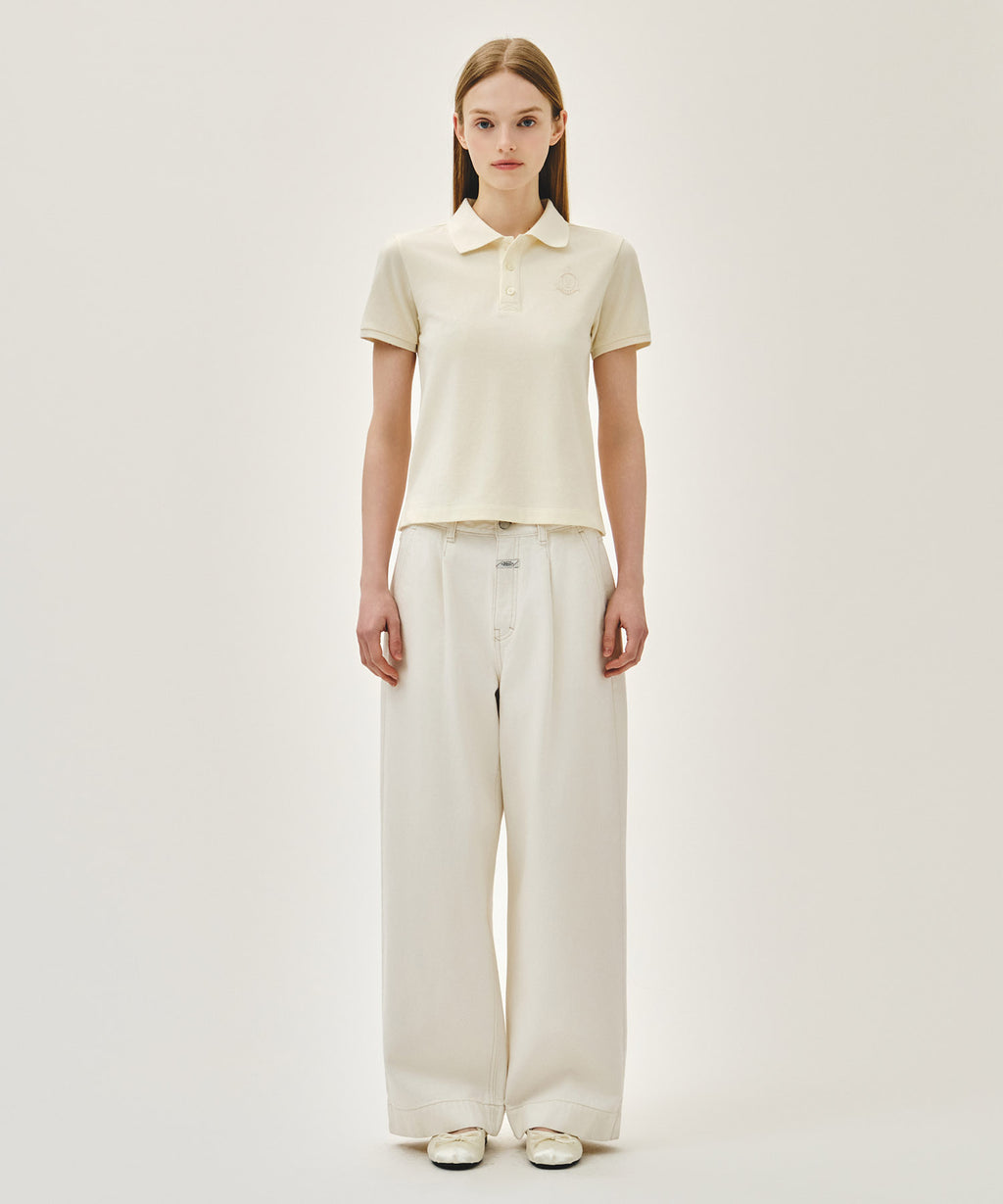 Marithe & Francois Girbaud - Emblem Pk Collar Tee (Ivory) product image 5 | TRAB K-Fashion Australia