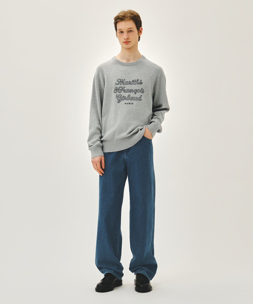Marithe & Francois Girbaud - Drawing Classic Logo Knit Pullover (Melange Gray) product image 5 | TRAB K-Fashion Australia