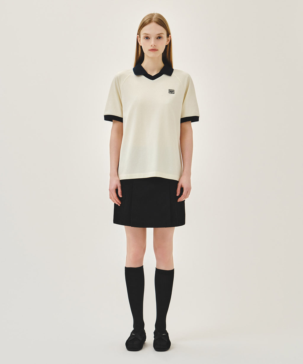 Marithe & Francois Girbaud - Small Classic Logo Pk Collar Point Tee (Ivory) product image 8 | TRAB K-Fashion Australia