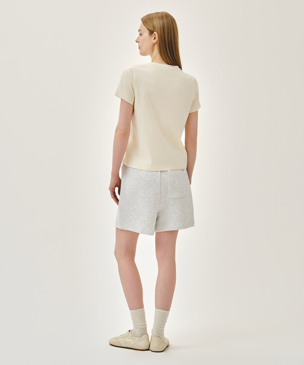 Marithe & Francois Girbaud - Regular Logo Sweat Shorts (Light Heather Gray) product image 5 | TRAB K-Fashion Australia