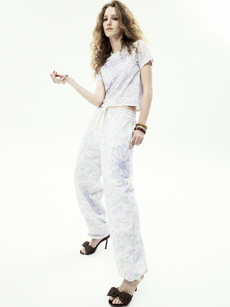 Mardi Mercredi - Jogger Pants Fleur Flower (Purple Lilac) product image 1 | TRAB K-Fashion Australia