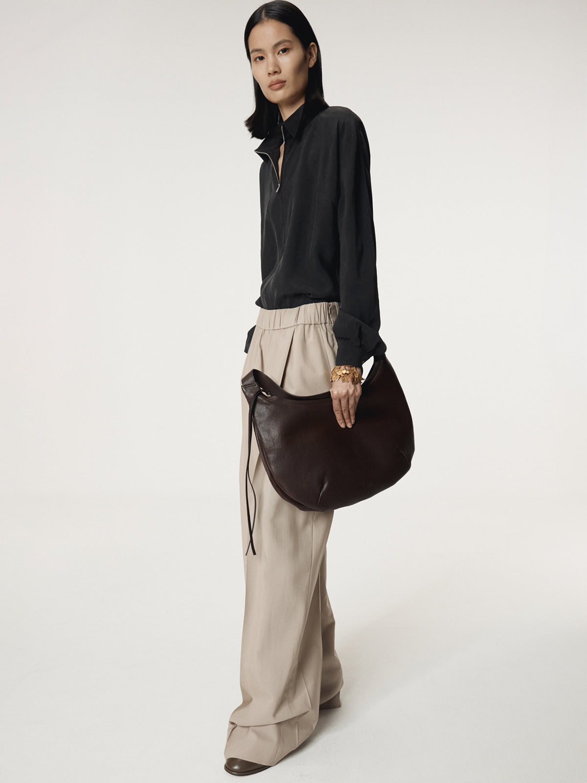 Recto - Banding Waist Wide Pants (Sepia Beige) product image 9 | TRAB K-Fashion Australia