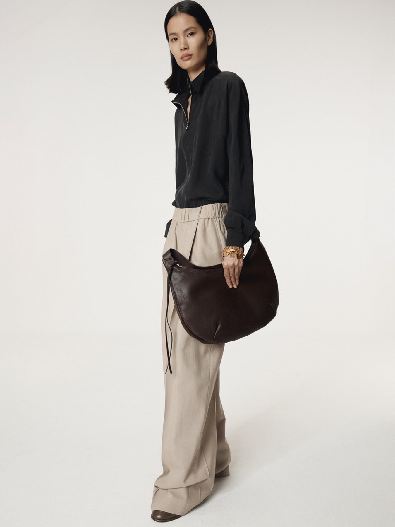 Recto - Banding Waist Wide Pants (Sepia Beige) product image 9 | TRAB K-Fashion Australia