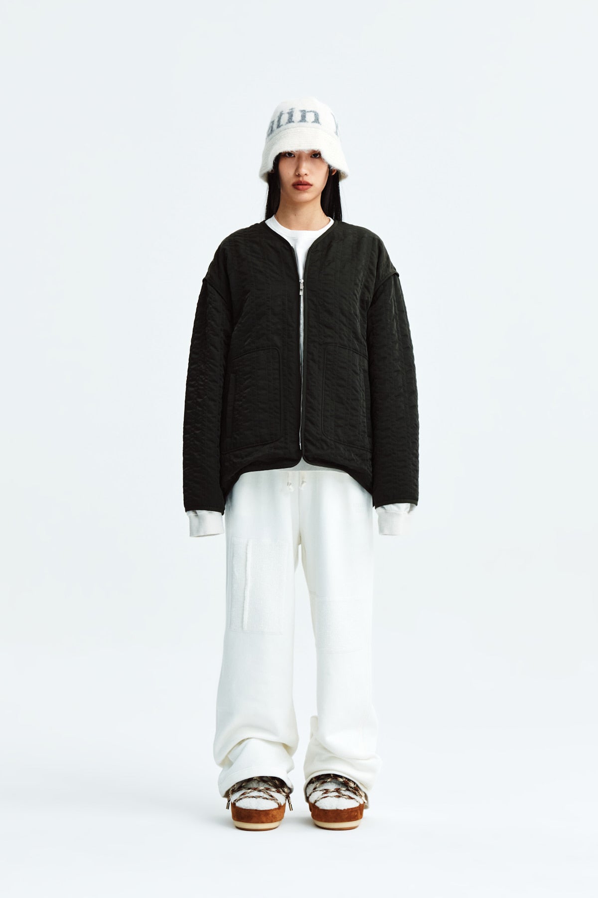 Matin Kim - Warm Up Quilting Jumper (Khaki) product image 6 | TRAB K-Fashion Australia