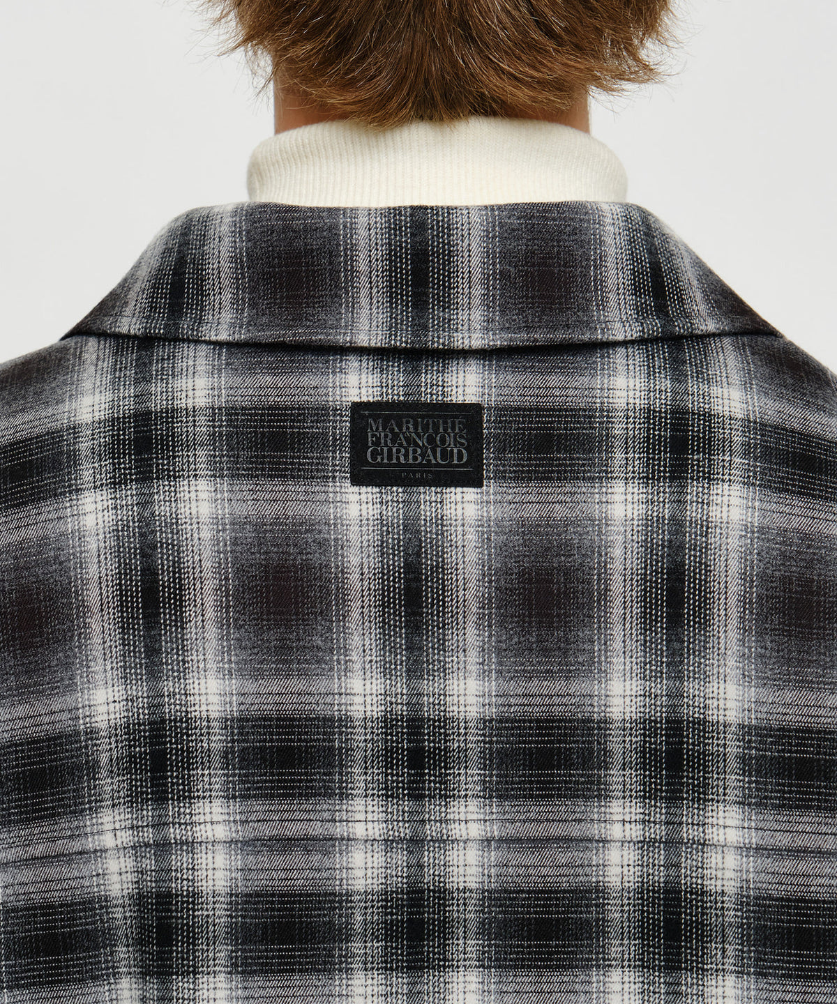 Marithe & Francois Girbaud - Micro Classic Logo Flannel Check Shirt Padded Jacket (Black) product image 3 | TRAB K-Fashion Australia