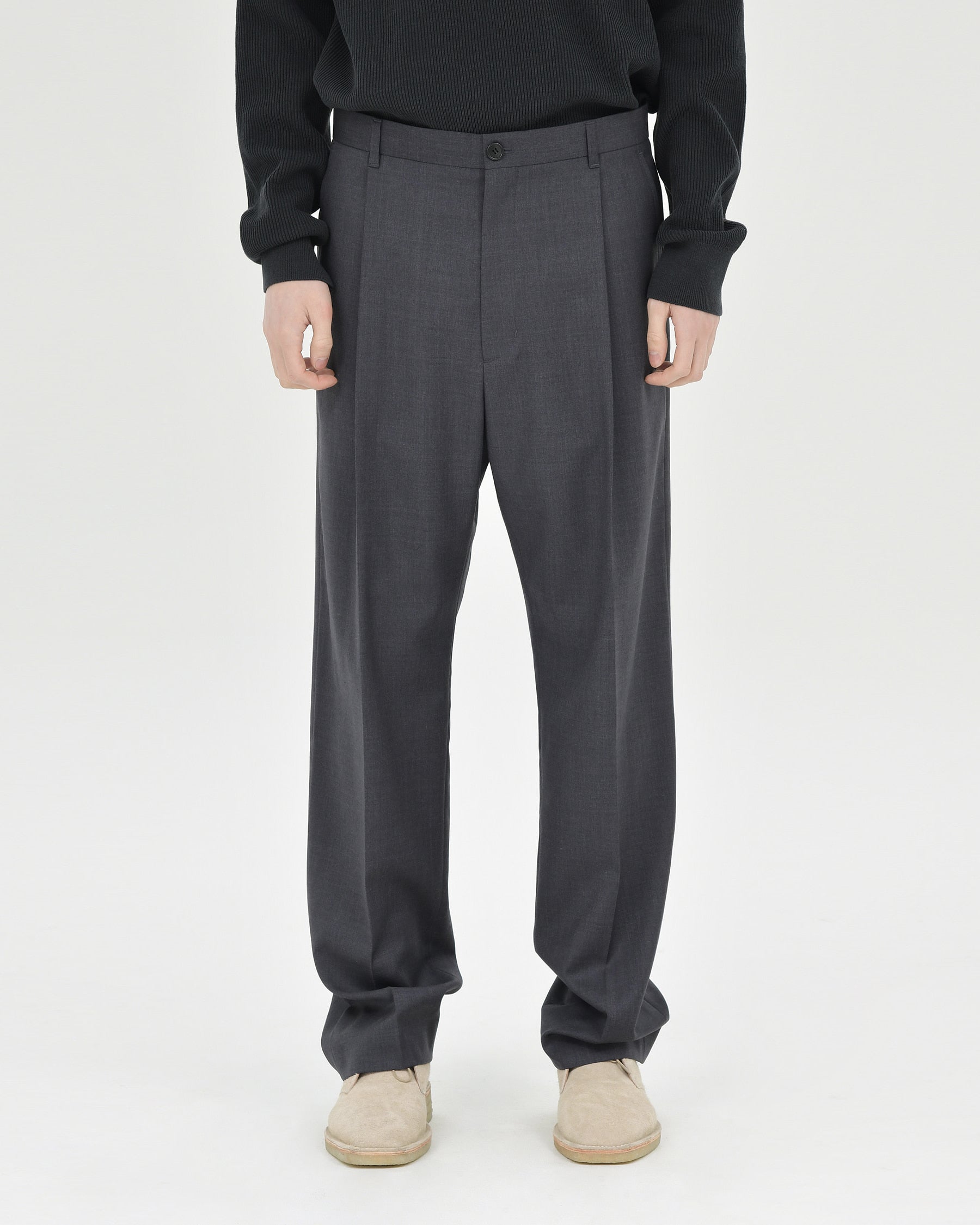 Brownyard - One Tuck Trouser (Charcoal) product image 1 | TRAB K-Fashion Australia