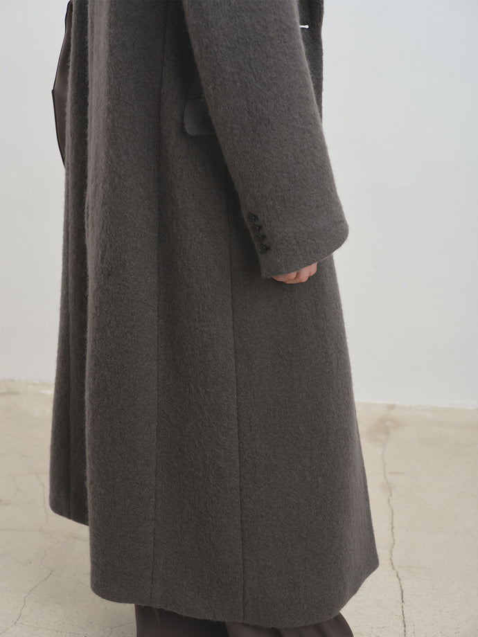 Tonywack - Soft Wool Alpaca Double-Breasted Coat (Olive Charcoal) product image 7 | TRAB K-Fashion Australia