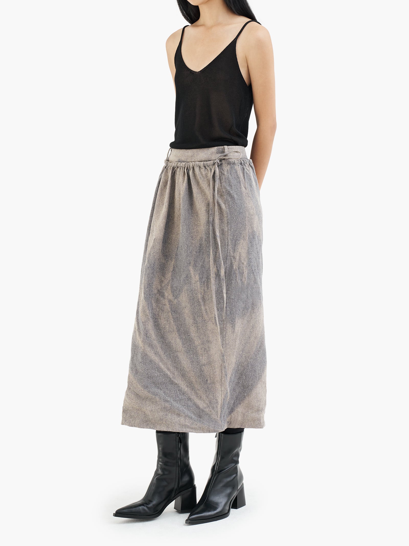 Jiyong Kim - Sun-Bleached Layered Skirt (Grey) product image 2 | TRAB K-Fashion Australia