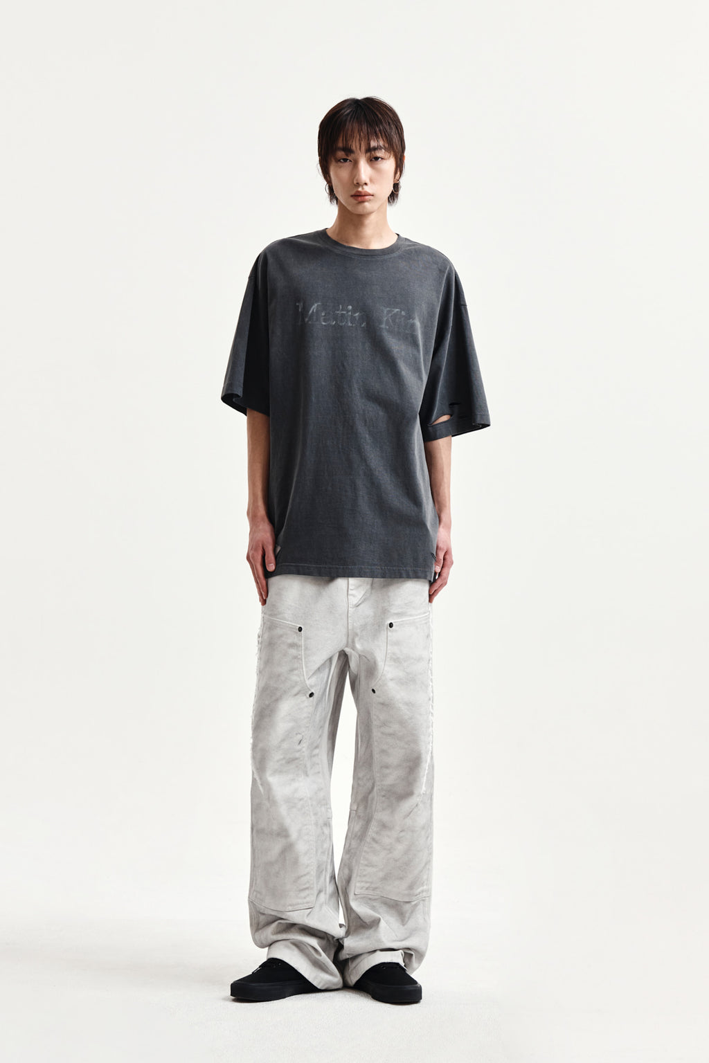 Matin Kim - Distressed Logo Top (Charcoal) product image 9 | TRAB K-Fashion Australia