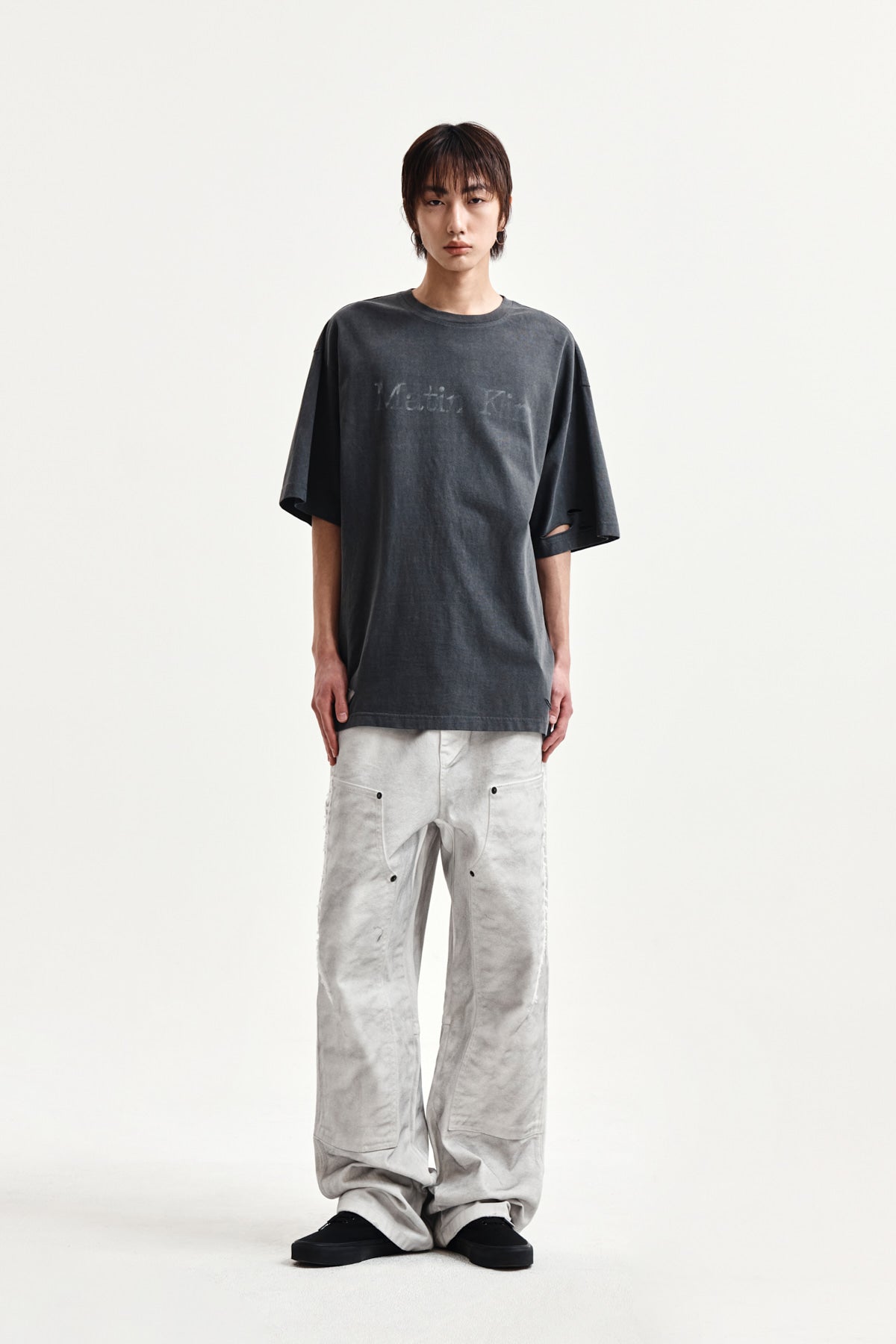 Matin Kim - Distressed Logo Top (Charcoal) product image 9 | TRAB K-Fashion Australia