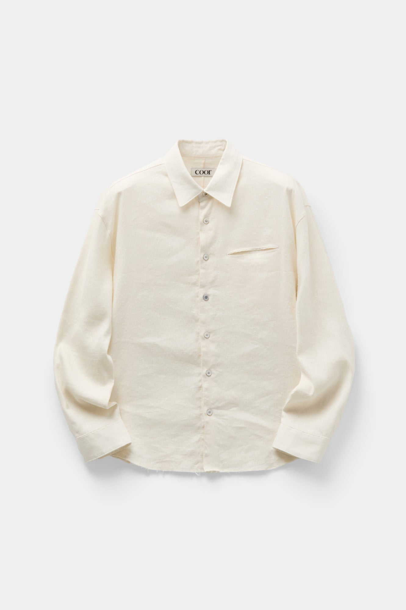 Coor - Linen Silk Cutted Shirt (Ivory) product image 1 | TRAB K-Fashion Australia