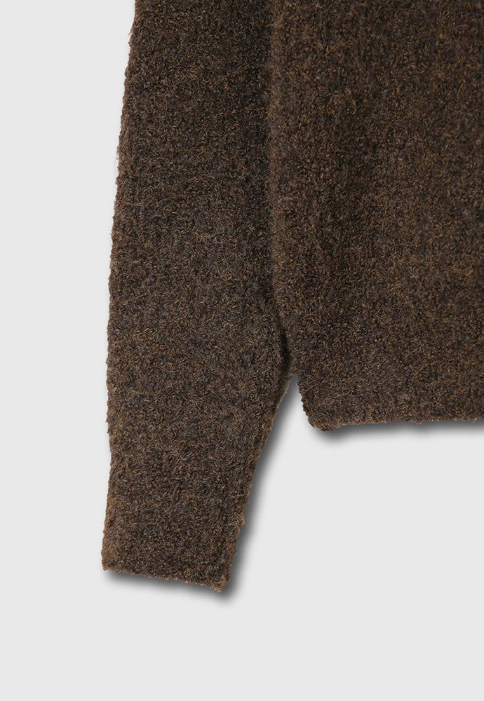 Tonywack - Wool Blend Boucle Zip Sweater (Brown) product image 11 | TRAB K-Fashion Australia