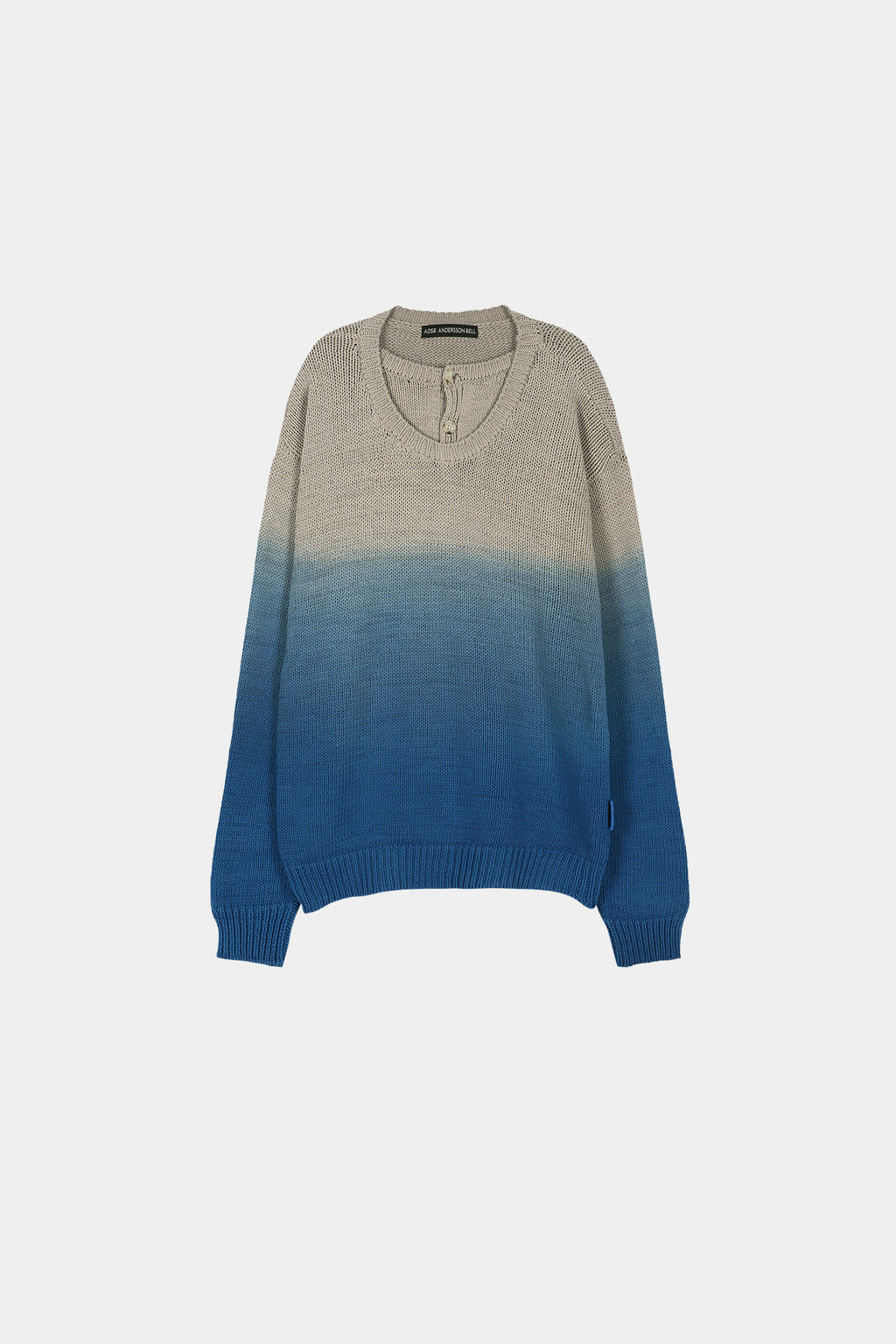Andersson Bell - Gradient Henry-Neck Sweater (Beige/Blue) product image 8 | TRAB K-Fashion Australia